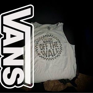 Mens Vans checkerboard logo muscle tank